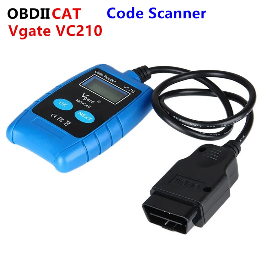 Оригинальный VGATE VC210 CAN OBDII OBD2 считыватель кодов Сканер ошибок автомобильный