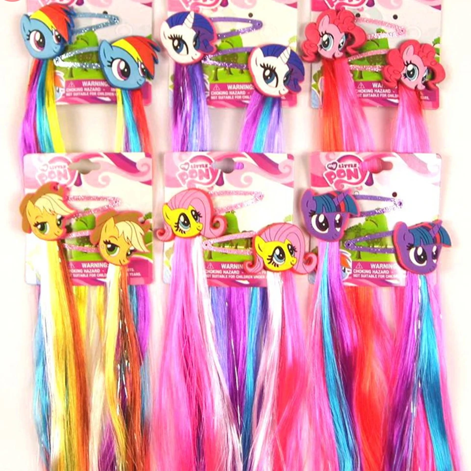 Детская заколка для волос My Little Poni мультяшная с длинной цветной оплеткой
