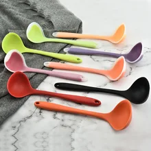 Напрямую от производителя многофункциональная практичная полупроницаемая силикагель ладель кулинарная ложка Бытовая цельная силико