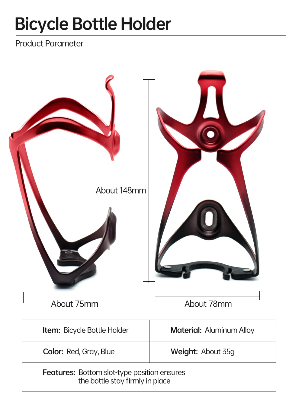 Description Picture 3 of itemRION Cycling Bottle Holder Bicycle Bottle Rack Mountain Road Supplies Bike Accesories Water Bottle Cage Ultralight Durable