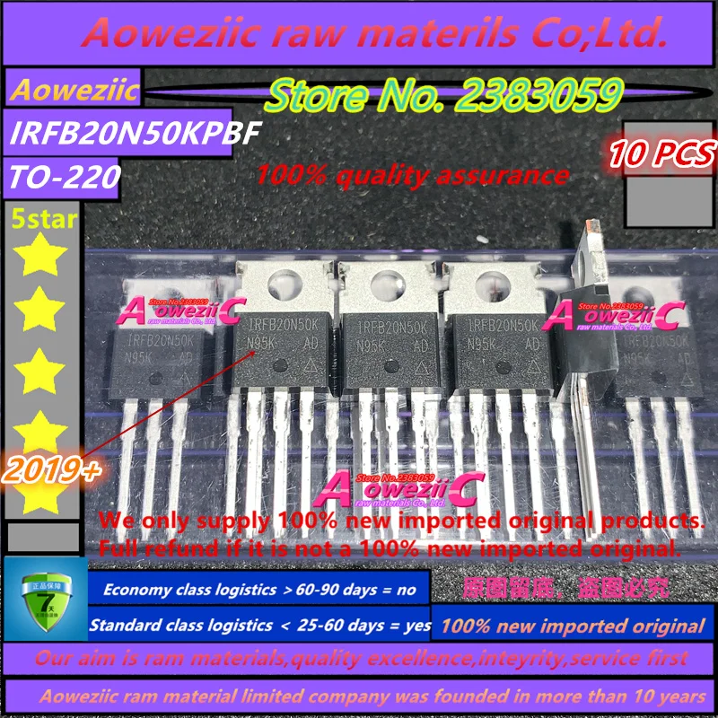 

Aoweziic 2022+ 100% New Imported Original FB20N50K IRFB20N50K IRFB20N50KPBF TO-220 N-channel 500V 20A MOS FET