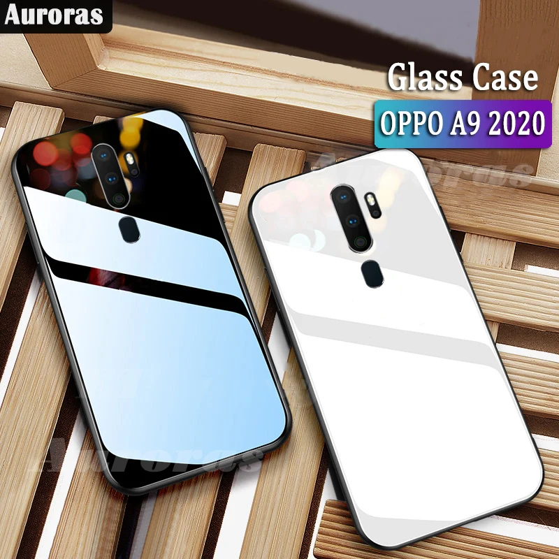 Auroras для OPPO A9 2020 чехол из закаленного стекла с мягкой рамкой Противоударная