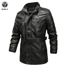 RUELK Новые мужские куртки высокого качества из искусственной кожи приталенные повседневные Модные мужские куртки брендовая одежда размера плюс M-5XL