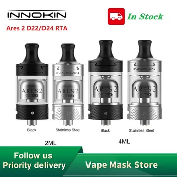 

Original Innokin Ares 2 D24 RTA Atomizer with 24mm Diameter & Cross Air Flow Control E-cig Vape Tank 4ml E-Cigarette Vaporizer