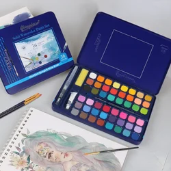 36/48 Color Solid Solid Pigment Gouache Watercolor Paint Set Pressed Powder 8-Piece New Product Painting Art Supplies