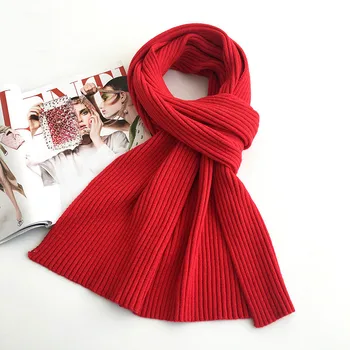

COKK 2020 New Winter Scarves For Women Men Solid Color Knitted Hijab Scarf Women Shawl High Quality Wholesale Casual Keep Warm