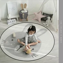 Мультфильм прекрасный круглый ковер детская комната спальня прикроватная утолщенный ковер ветер детский коврик для лазания можно мыть