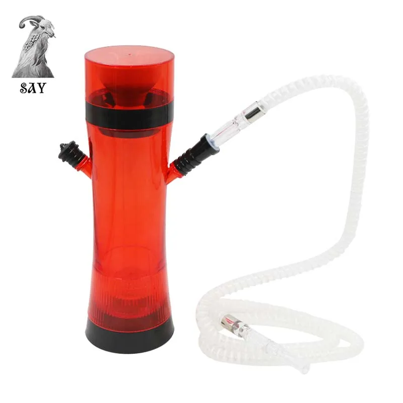 

SY Fashionable Acrylic Hookah Shisha Pipe Complete Set With LED Light Ceramic Bowl Accessories Chicha Narguile 5 Colors