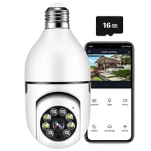 

Hulkvis Bulb Surveillance Home Camera, E27 Socket PTZ WiFi 360 Degree Panoramic IP Camera Night Vision Detection and Alarm 1 ord