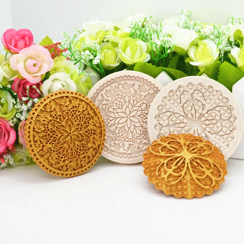 MYPRACS Barokke fondant mallen scroll grens kant siliconen mal krullen kauwgom pasta snoep chocolade mallen voor taart decoreren suiker ambachtelijke polymeer klei set van 2