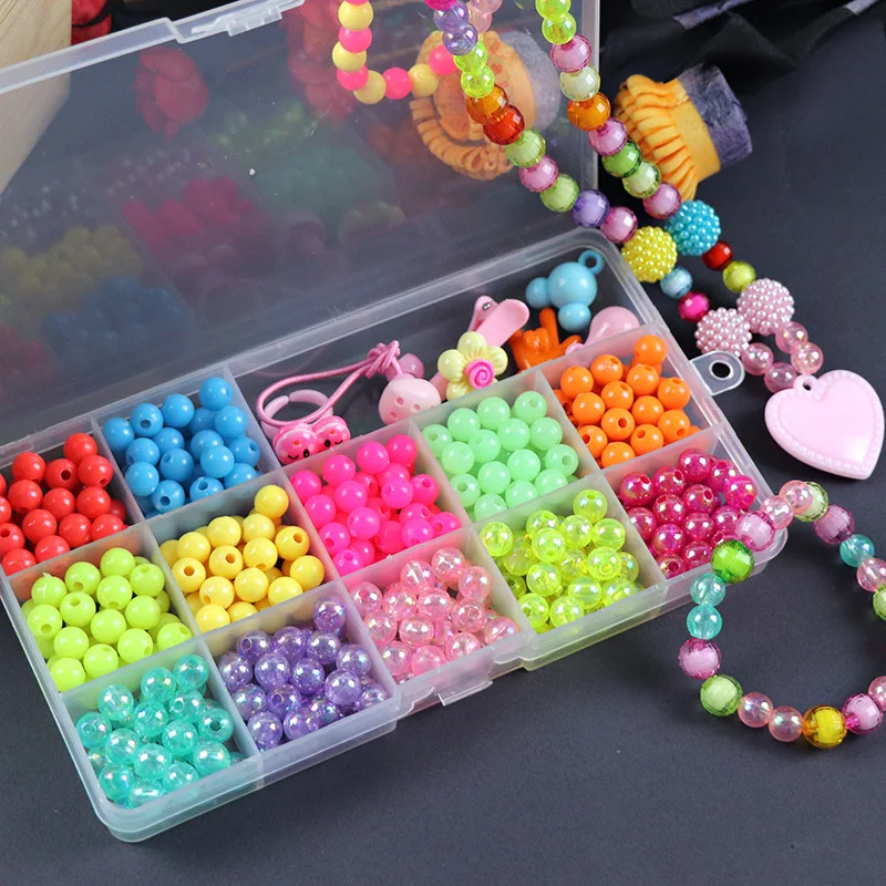

15 Lattice Boxed Children'S Educational Early Childhood DIY Beaded Bracelet Baby Weak Sight Training Handmade Bead Toy