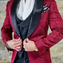 Популярные Jacquar мужской мундир для свадьбы Бархат Шаль лацкан комплект со смокингом жениха 3 предмета костюм(куртка+ штаны+ галстук-бабочка+ жилет) для маленькой девочки