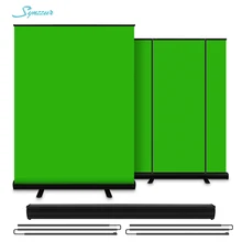 Chromakey Green Screen Portable Pull Up Photo Studio Polyester Cotton Photo Background With Stand For Virtual Scene Video Keying