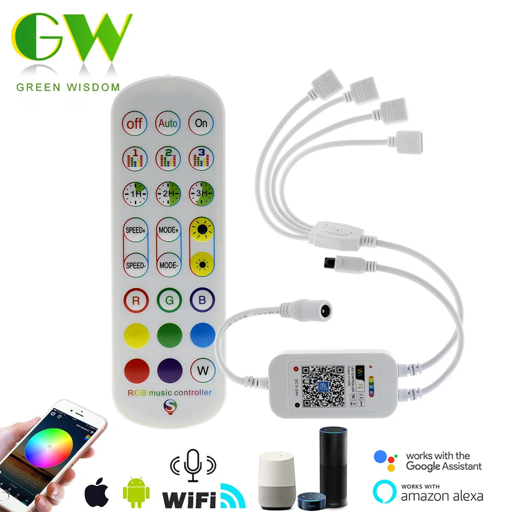 Пульт дистанционного управления для светодиодных лент RGB с поддержкой Wi-Fi 5-24 В |