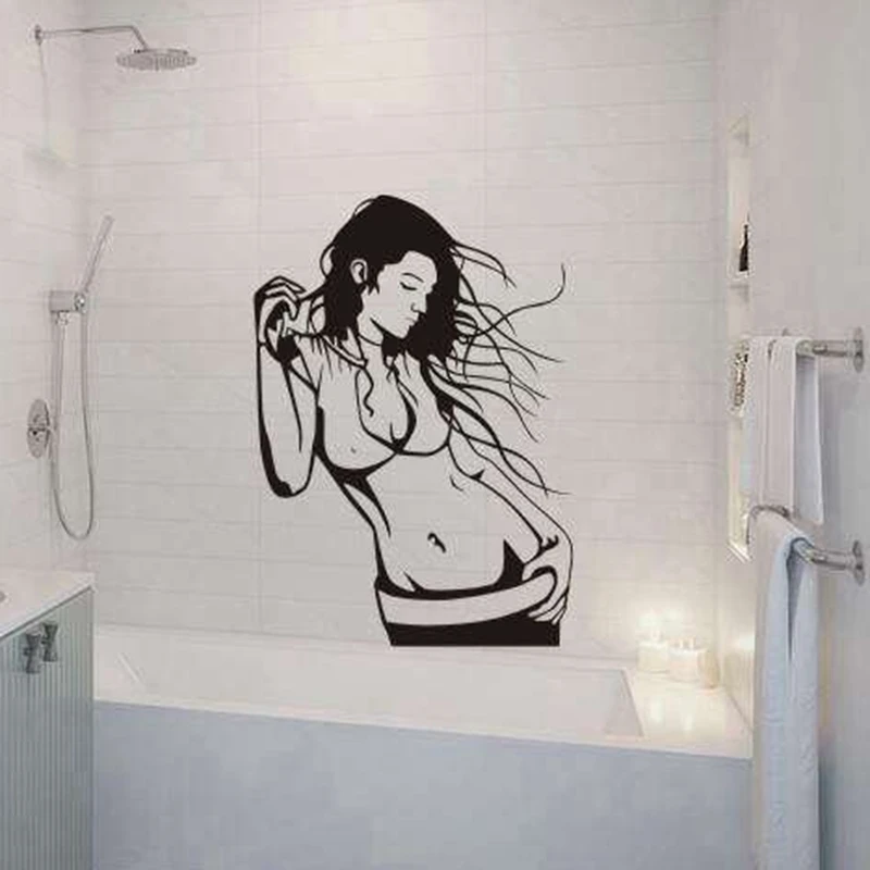 

Body Wall Sticker Bathroom Room Home Decoration Posters Vinyl Sticker Girl Wall Decal