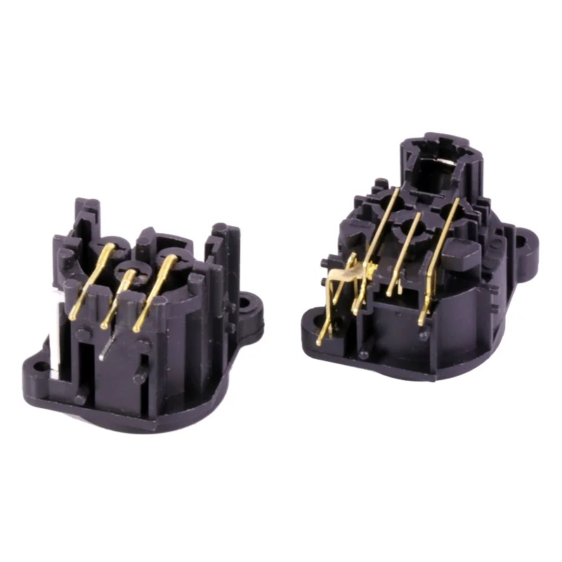 100 шт./лот 3 Pin XLR мама/Папа правый угол PCB Панель Крепление высокое качество 90 градусов 3 полюса XLR разъем шасси