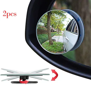 

2020 New Car Motorcycle Adjustable Blind Spot Mirror Wide Angle Round Convex Mirror Side Blindspot Rearview Parking Mirror #PY10