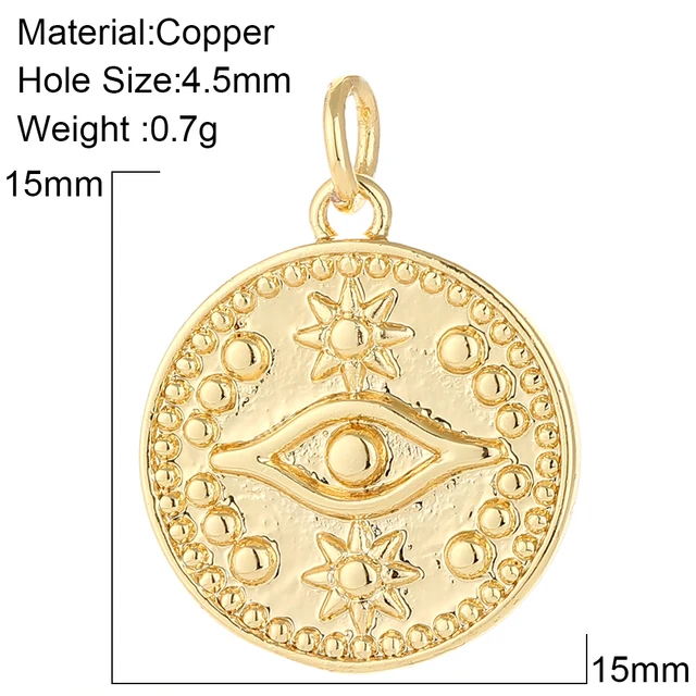 Turkish Evil Blue Eye Amulet Charms for Jewelry Making Supplies Gold Lock Charm Diy Pendant Designer Coin Necklace Bracelet CZ AC210012G10