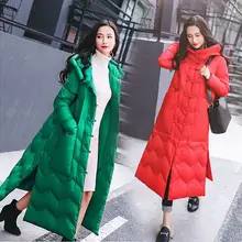 Ente Unten Winter Jacke Frauen Kragen Parka Mantel Maxi Lang Plus Größe Weibliche Warme 2019 Herbst Damen Kleidung Oberbekleidung Puffer top