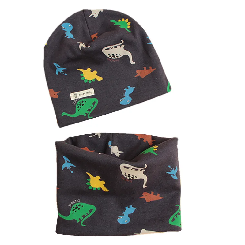 Spring Autumn Winter Children Hat Scarf Set Crochet Baby Hats Girls Boys Caps Kids Skullies Beanies Cartoon Baby Boys Cap