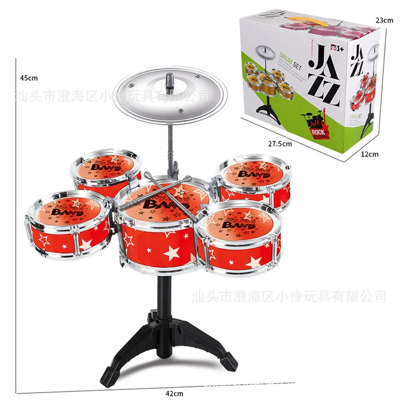 

Wholesale CHILDREN'S Jazz Drum Kit Jazz Drum Baby Music Drum Music Hand Drum Early Childhood Educational Baby Toy Hot Selling