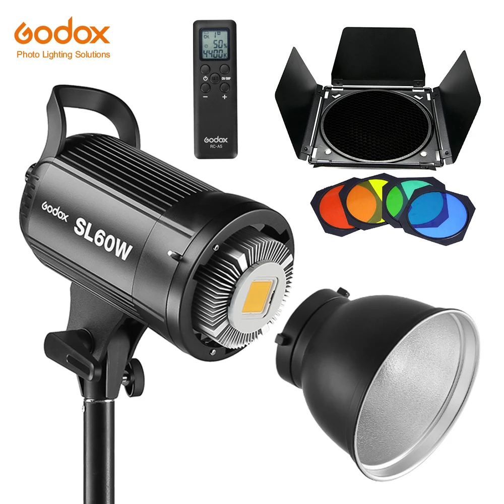 Free DHL Godox LED Video Light SL-60W 5600K White Version Video Light Continuous Light Bowens Mount for Studio Video - Цвет: SL60W with BD04