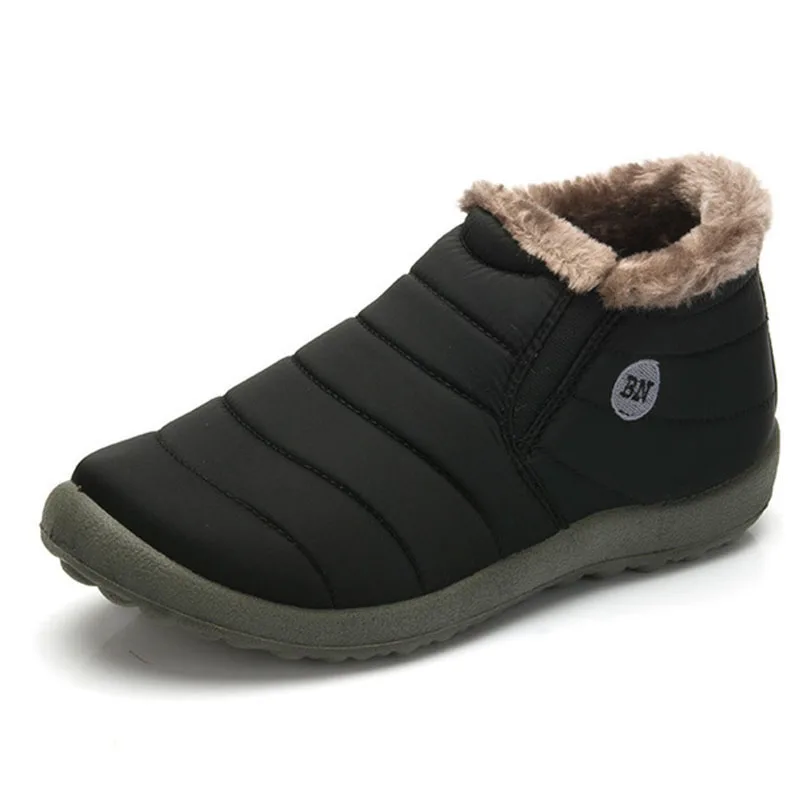 816 black Новинка; модная мужская зимняя обувь; однотонные зимние ботинки; нескользящая подошва из хлопка; сохраняющие тепло; водонепроницаемые лыжные ботинки - Цвет: 816 black