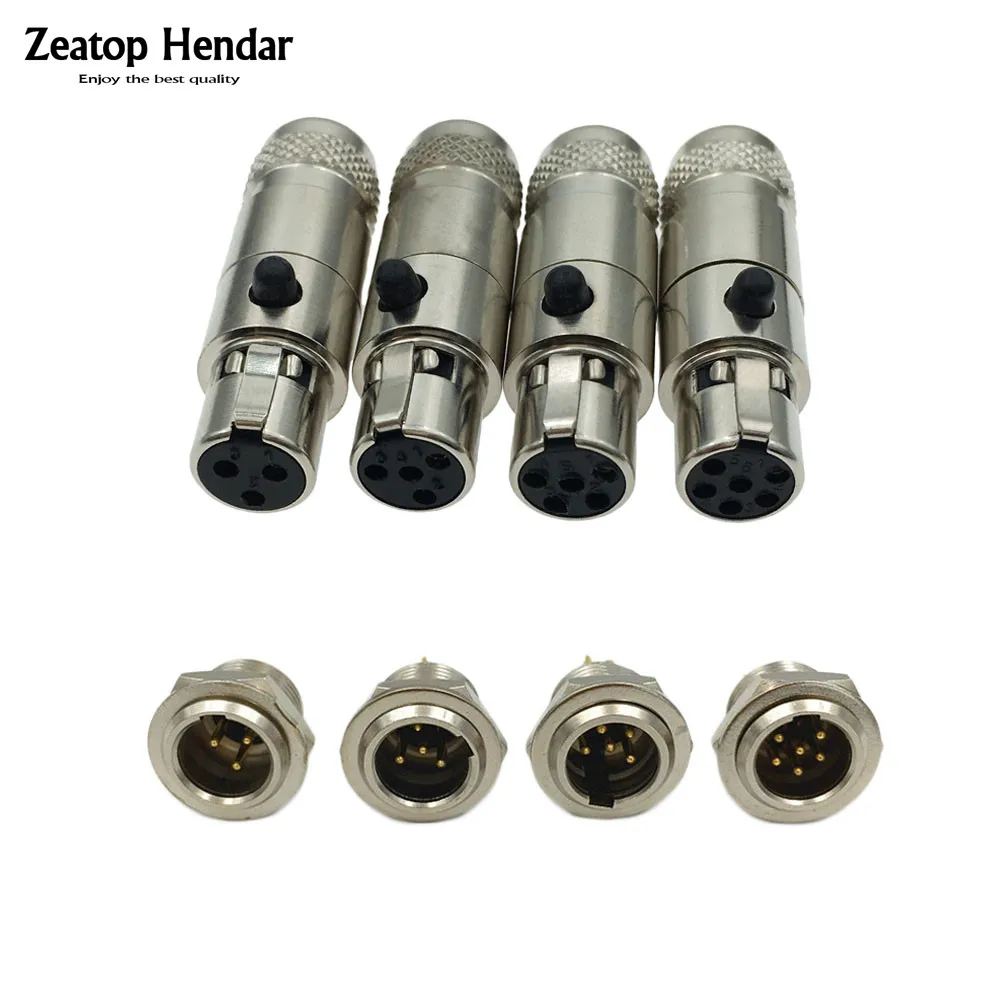 2 шт. Металлические Мини-коннекторы XLR 3 4 5 6 Pin с гнездом/штекером маленькие