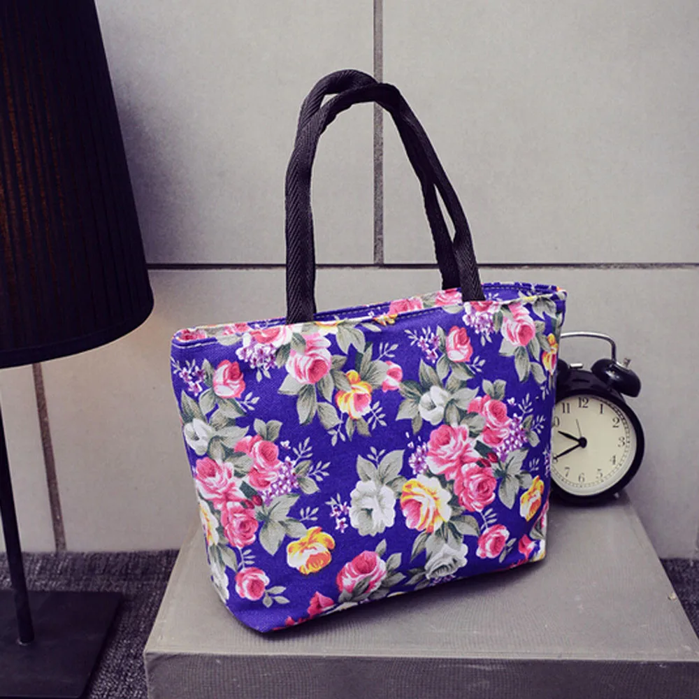 

Canvas Shopping Handbag women bags 2019 New Fashion Floral Printed Women Girls Shoulder Tote Shoulder Bag bolsa feminina