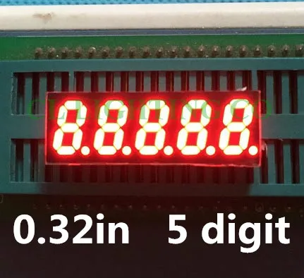 RED 0.32" inch LED digital tube 0.32in digital tube 7 segment led display 5 digits common cathode