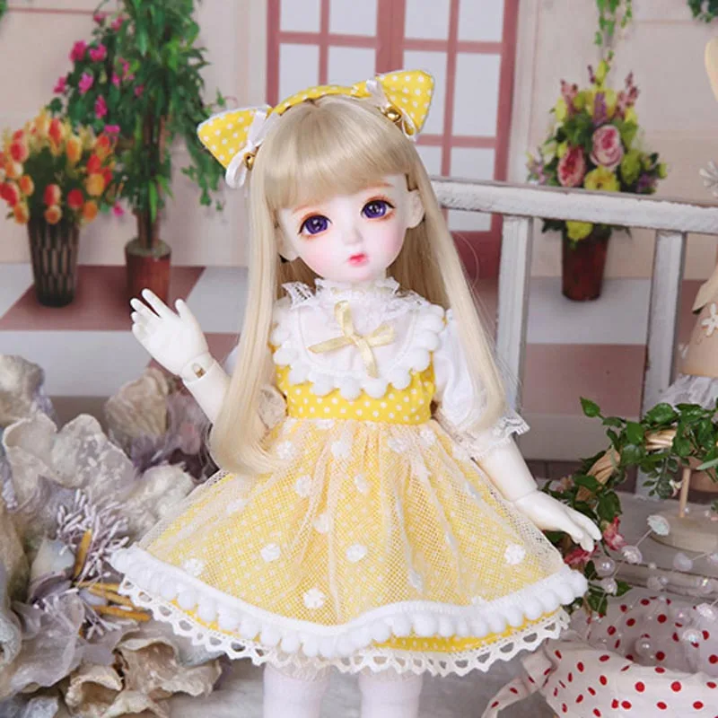 

New Arrival 1/3 1/4 1/6 BJD Doll Fashion Yellow Dress Clothes For Bjd Dolls Toys Accessories