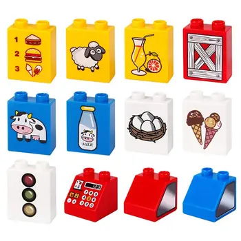 

Big Size Pretend Play Higher Bricks DIY Building Blocks Parts Enlighten Creative Bricks Compatible Blocks Duploed Blocks Toys