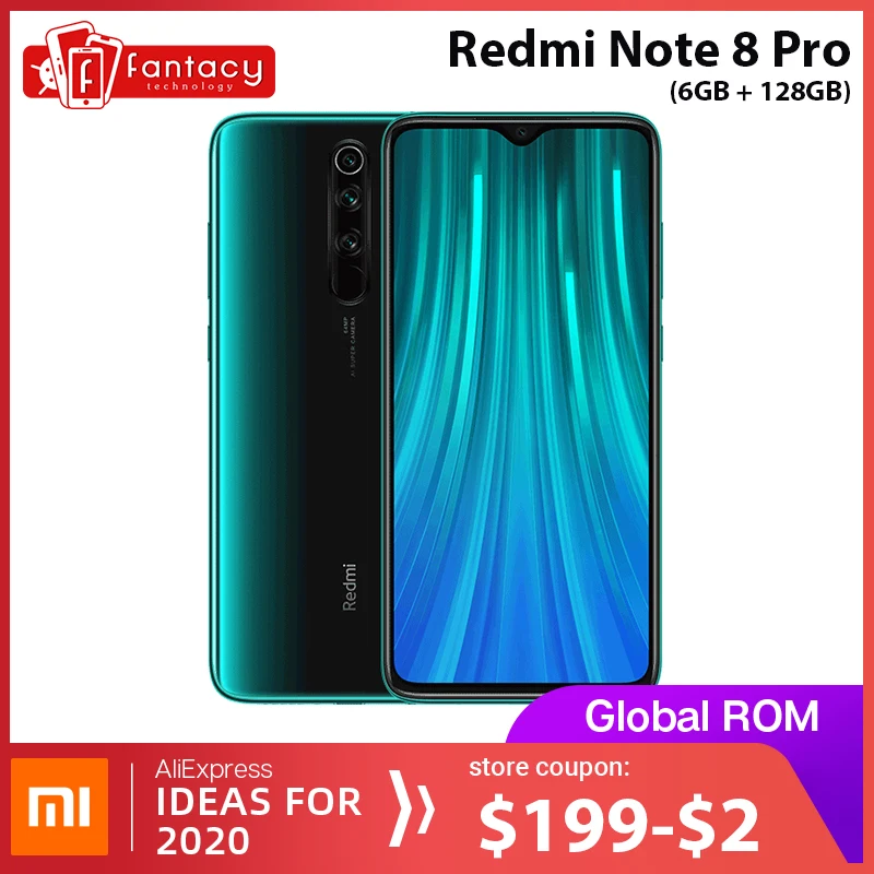  Global ROM Xiaomi Redmi Note 8 Pro 6GB 128GB Snapdragon MTK Helio G90T 64 MP Quad Cameras 7 th Gene