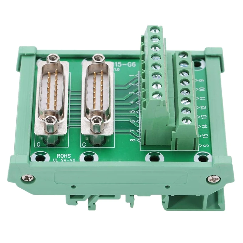 DB15-G6 Connector to Wiring Terminal DB15 Breakout Board Solder-Free (Male and Male Adapter) | Инструменты