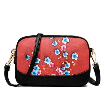 

European and American Style Floral Crossbody Bags for Women Messenger Bag Ladies Street Shopping Mobile Phone Bag Sac Main Femme