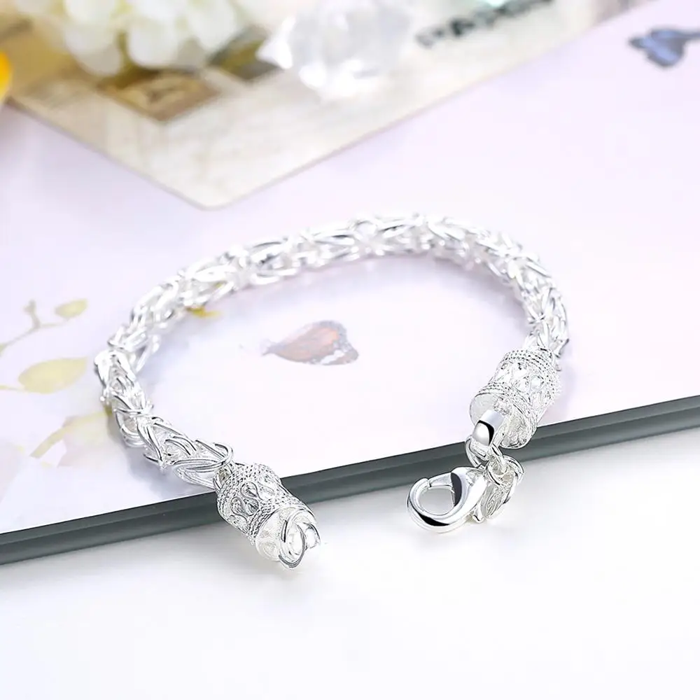 Silver Hand Chain Bracelet Men 
