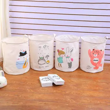 

Funny Large Size Laundry Basket Cartoon Pattern Waterproof Laundry Basket Bathroom Organizer Foldable Basket for Home Storage