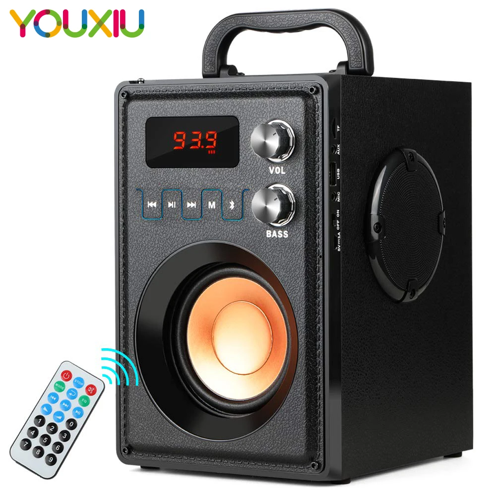 

Bluetooth Speaker 20W Subwoofer Heavy Bass Wireless Stereo Outdoor Speakers Support Remote Control FM Radio TF Card LCD Display
