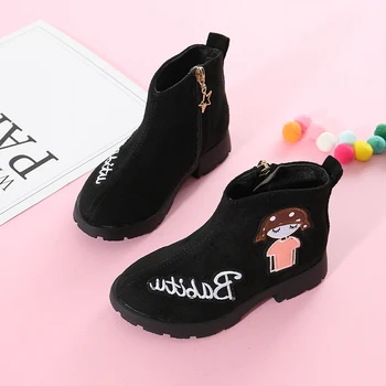

Kids Girl Shoes Children Martin Boots Winter Cute Cartoon Printing Shoes Girls Anti-Slip Sweet Princess shoes SSJ042