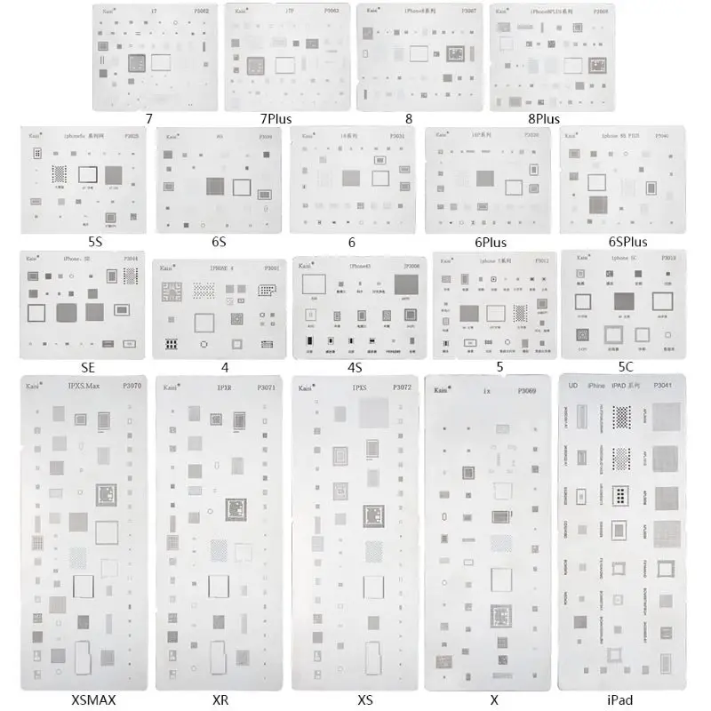 1 шт. из нержавеющей стали микросхема BGA трафарет наборы набор припоя шаблон для iPhone XS MAX/XR/XS/X/8 Plus/8/7 Plus/7/6 S Plus/6