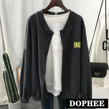 

Cardigan Jacket Women 2020 Autumn New Korean-Style Loose Student Ulzzang Simple Leisure Cotton Single-Breasted Hoodie Coat