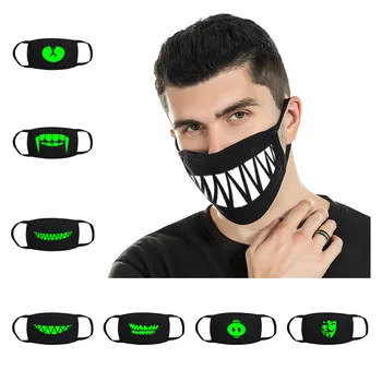 

Halloween Decoration Luminous Dustproof Patterned Party Mask Cosplay Horror V for Vendetta Halloween Decor Prop Accessories
