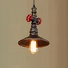 loft vintage retro lamps water pipe lights funnel iron bar restaurant industry wind cafe aisle stair living room pendant lamp ► Photo 1/6