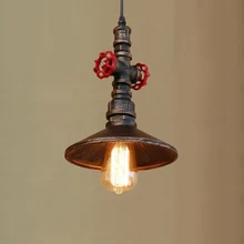 Lámparas retro loft vintage tubo de agua luces embudo hierro bar restaurante industria viento café pasillo escalera colgante para el salón lámpara