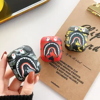 

Cute Case Cover for Apple Airpods Pro 1 2 Earphone Case Protector Headphone Box Shark Camouflage Fashion Design Case Cover