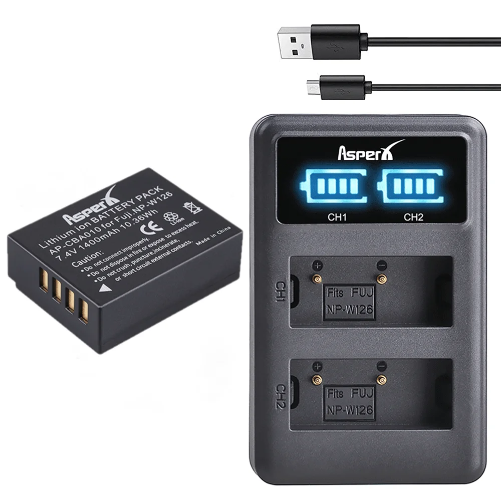 

NP-W126 NP-W126S Battery with LED Charger for Fujifilm XT-20 X-T20 X-T3 X-T30 XT20 X-T2 XT3 X-T1 X-T10 X-T100 X-A1 NP W126 W126S