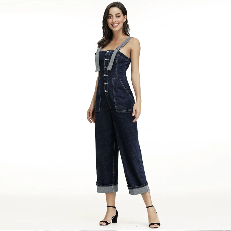 

Spring Fall Summer Black Denim Overalls for Women Oversized Plus Size Jeans For Women 4XL 5XL 6XL