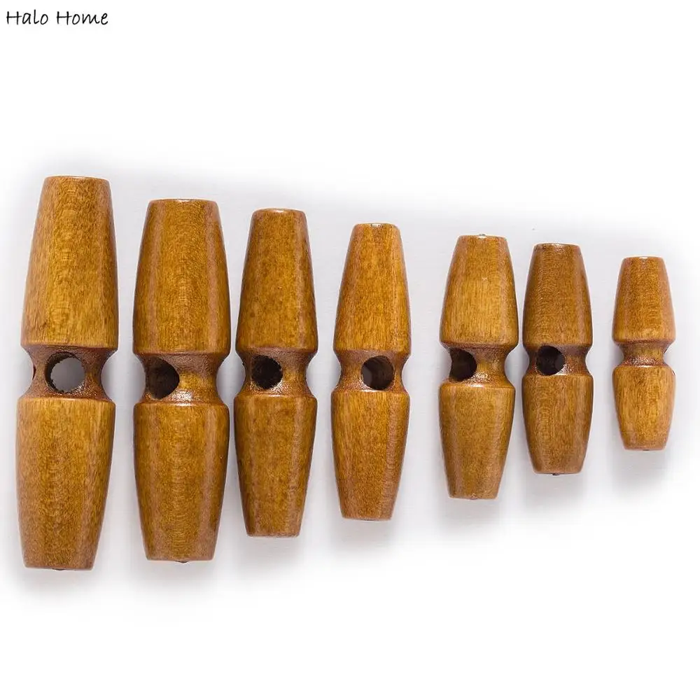 10pcs Imitation Tooth Wood Toggle Olive Buttons Sewing Craft DIY Accessory Bag Compatible with Clothing Coat Jacket Overcoat 4