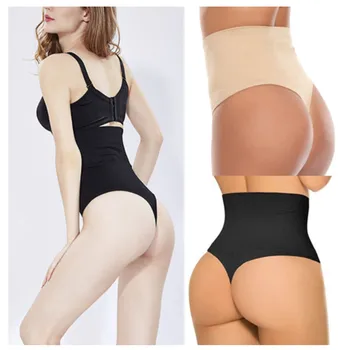 

Womens High Waist G-string Panties Sexy Tummy Slimming Underwear Lingerie Ladies Black Skin Control Thong Panty Panties S-3XL