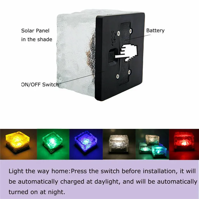 Solar Brick Light Solar Ice Cube Light 16